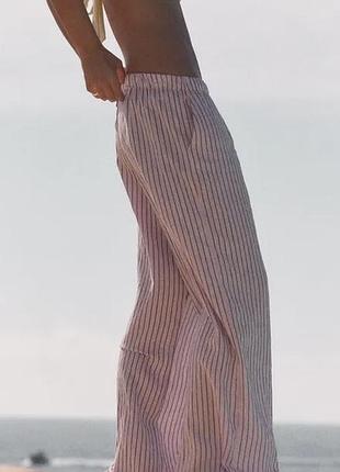 Штани в піжамному стилі zara зі 💯 % бавовни