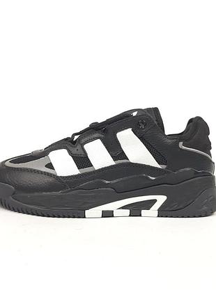 Adidas niteball black white — унісекс кросівки чорні з білим, розмір 41 (26 см) 39