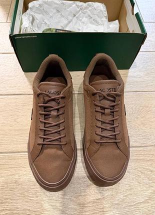 Чоловічі кеди lacoste carnaby pro коричневі 41
