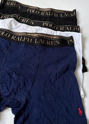 Труси чоловічі polo ralph lauren комплект набір з 3х штук білий чорний темно-синій бавовна боксери акція знижка розпродаж