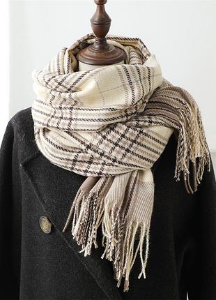 Жіночий шарф fashion бежевий-коричневий 65x200 см 2571258