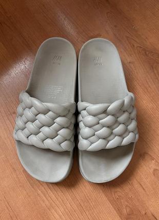 Жіночі шльопанці h&m, розмір 38/39, сірі