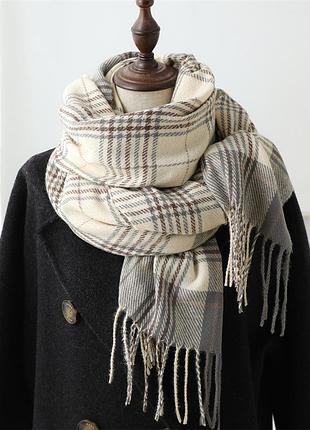 Жіночий шарф fashion бежевий-сірий 65x200 см 2571259