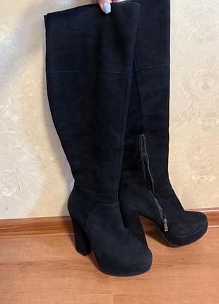 Жіночі зимові чоботи lady unica чорні замша р. 39