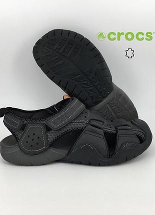 Сандалии мужские crocs swiftwater leather fisherman m 43 m10 оригинал кожа