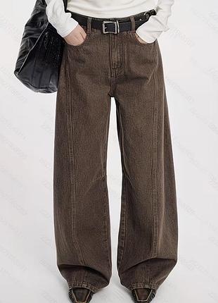 Джинси wide-leg широкі коричневі