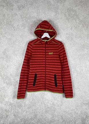 Жіноча трекінгова кофта jack wolfskin women's caribou outdoor в гарному стані, оригінал s-m