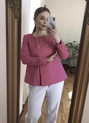 Літній рожевий жіночий жакет h&m studio розмір s/m цупка бавовна