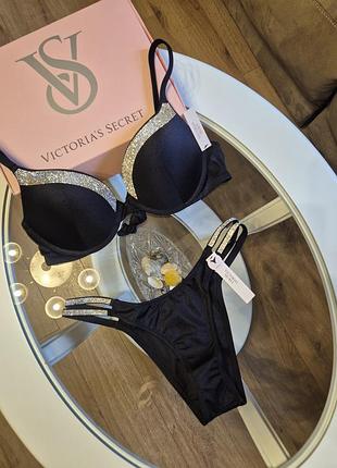 Victoria's secret купальники со стразами  32в,32с,34с/хс,с