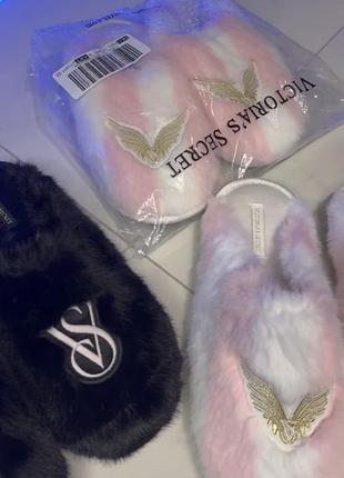 Нові пухнасті капці victoria's secret / тапочки вікторія сікрет оригінал