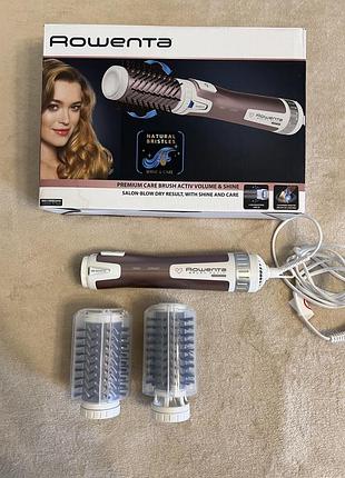 Фен-щітка rowenta brush activ volume & shine cf9540, 1000w, обертова, як нова