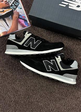 Стильные кроссовки new balance 574 black&amp;white