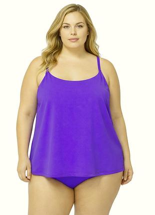 💎фиолетовый топ танкини большого размера fabletics купальник батал xl