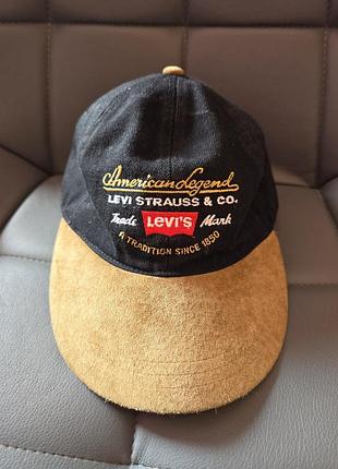 Vintage og levi's strauss &amp; co. denim suede bill hat 80's