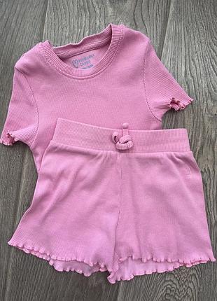 Рожевий костюм в рубчик 2-3 роки primark