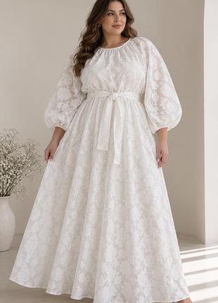 Довге плаття сукня біле під пояс m&s 24 52 4xl-5xl