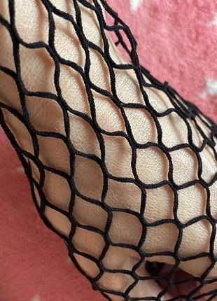 Черные колготки в крупную сетку calzedonia