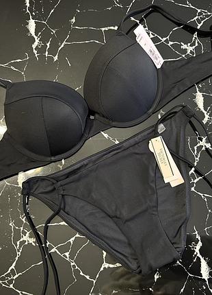 Купальник з пуш апом victoria’s secret оригінал  34б 75б 34с 75с плавки хс і с