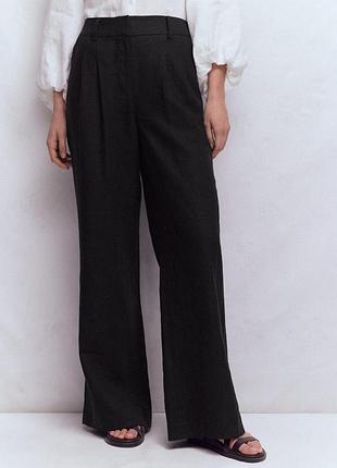 Брюкі лляні вільного крою з бічними кішенями f&f linen rich