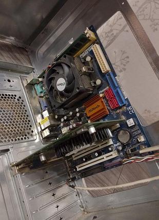 Материнська плата з відеокартою й оперативною пам'яттю ddr2 і корпусом ціна за все,