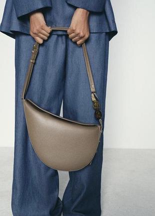 Сумка zara оливкового кольору