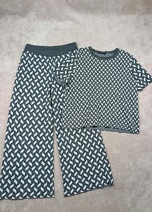 Женский спортивный костюм weekend max mara футболка + штаны клешь
