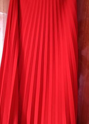 Юбка коралл плиссе