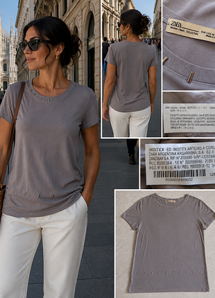 Футболка zara basic collection, португалия, 100% вискоза, размер m/l