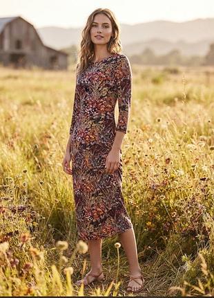 Вискозное облегающее платье с цветочным принтом от laura ashley