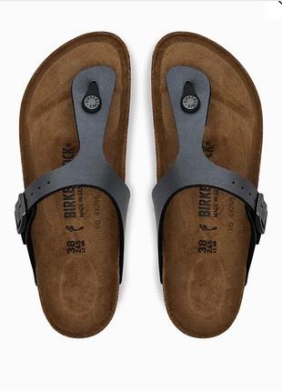 Birkenstock сірі графітові шльопанці вєтнамки,  38 розмір на 24,5 см. як нові, одягнуті 1 раз