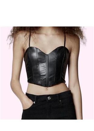 Трендовий шкіряний топ zara