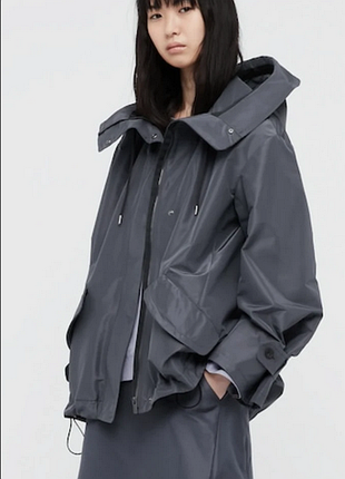 Оверсайз куртка парка пальто шовк поліестер uniqlo +j jil sander silk blend oversized parka  - m