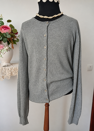 Базовый серый кардиган с кашемиром и шерстью tchibo (plus size / 52–54)