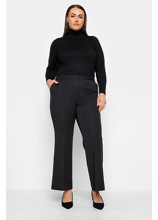 Качественные высокие классические черные брюки slim boot, батал р.24