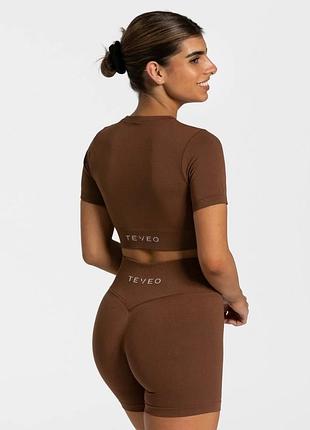 Фірмовий спортивний кроп топ teveo sensation crop top 'caramel'