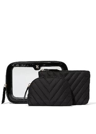 Нова косметичка 3в1 victoria's secret 3-piece makeup bag вікторія сікрет