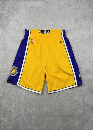 Баскетбольные шорты adidas nba la lakers mens large mesh shorts purple gold