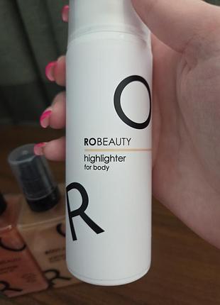 Парфумований хайлайтер для тіла robeauty, відтінок rose