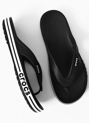 Брендові оригінальні нові чорні шльопанці crocs, m11 (30 см)
