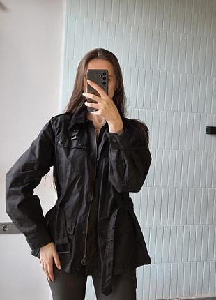 Вощена куртка crane british styling з вельветовим коміром та поясом стиль barbour