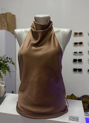 Елегантний жіночий атласний топ-халтер zara