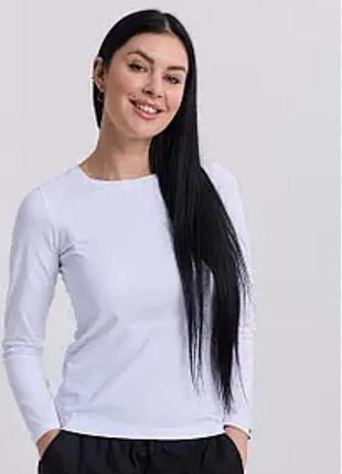 Білий котоновий лонгслів hema,р.m,без нюансів