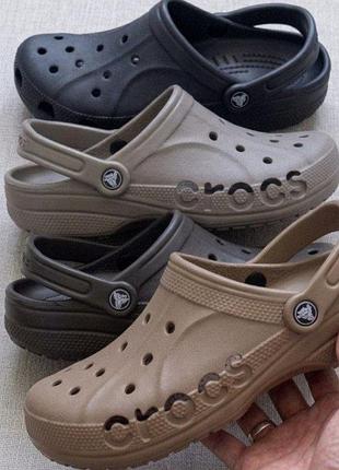 Мужские шлепаные сабо crocs baya classic синие,серые, кайот,черные