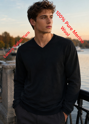 Шикарный пуловер из люксовой итальянской шерсти jasper conran made in bangladesh