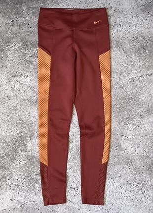 Утеплені легінси nike therma-fit (s) з кишенями / лосини для бігу
