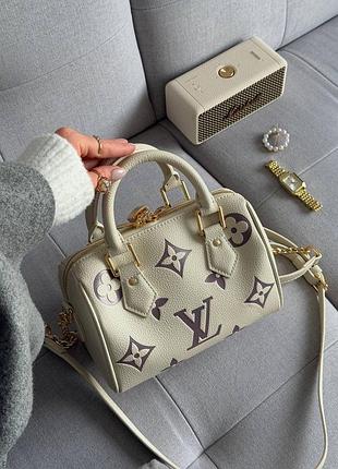 Жіноча сумка lv speedy bandouliere бежева