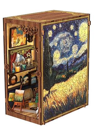 Бук нук світ у рамці ван гога інтер'єрний конструктор book nook a world within the frame van gogh diy bv02-015