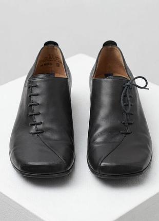 Кожаные туфли marc (немесовица) с трендовым асимметричным квадратным мысом, р. 40-40,5-41 (стелька 26-26.5 см) оригинал
