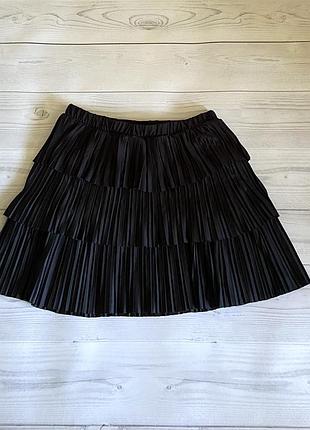Черная плиссированная юбка zara