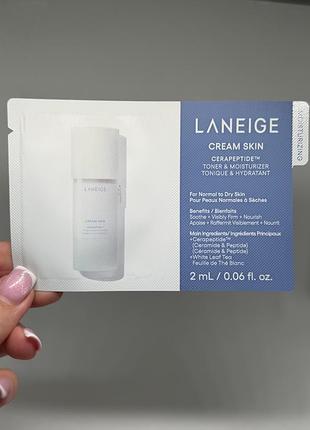 Крем-тонер laneige cream skin cerapeptide toner & moisturizer 2ml